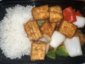 Crispy Tofu with Spicy Teriyaki Sauce  at Dumpling House in Rochester