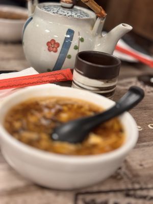 Hot and Sour Soup  at Dumpling House in Rochester