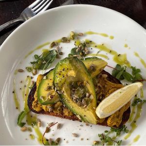 Vegan avo toast at remy's in Paddington