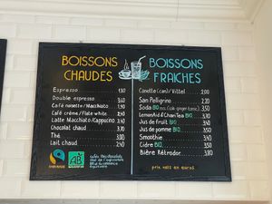 Drinks, hot and cold, vegan or not, organic and Fairtrade  at Les Frères Blavette in Paris