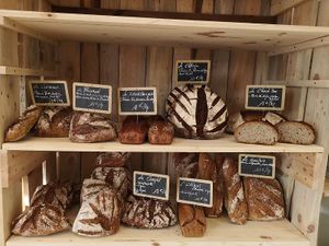 Organic loafs  at Le Pétrin Bio in Villefranche-sur-mer