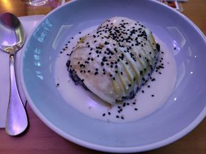 Mango sticky rice at Purple Thai in New York City