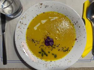 Pumpkin soup at El Invernadero in Fuerteventura