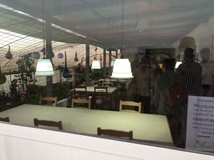 The top eating space  at El Invernadero in Fuerteventura