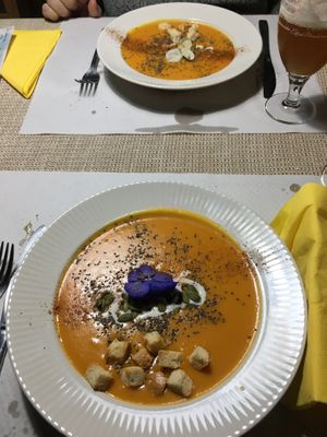 Pumpkin soup   at El Invernadero in Fuerteventura