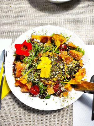 Garden salad 'Lo mein' style at El Invernadero in Fuerteventura