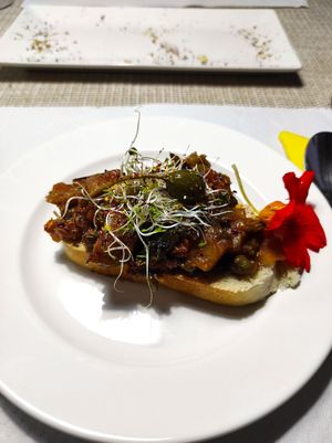 Capers and tomato bocadillo at El Invernadero in Fuerteventura