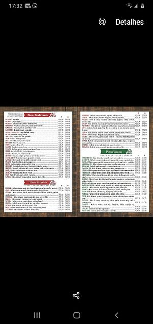 Cardápio at Mig's Pizza in Sao Paulo