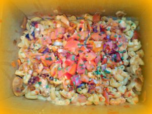 togo mac & cheese at Good Karma Cafe in Red Bank