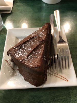 chocolate ganache cake at Good Karma Cafe in Red Bank
