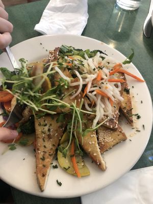 sweet chili tofu at Good Karma Cafe in Red Bank