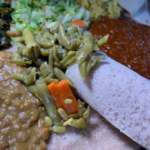 Green Beans & Carrots (Part of the Vegetarian Combos, which are also Vegan) at Gojo Ethiopian Cuisine in Grand Rapids