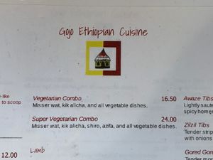 Vegetarian Combos are also Vegan at Gojo Ethiopian Cuisine in Grand Rapids