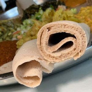 Injera (Part of the Vegetarian Combos, which are also Vegan) at Gojo Ethiopian Cuisine in Grand Rapids