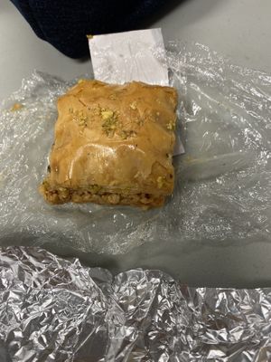 Walnut and pistachio baklava   at Naf Naf Grill in Indianapolis