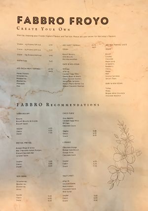 Fabbro Menu at Fabbro in Reigate