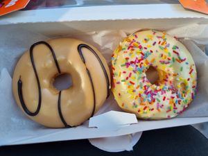 two vegan donuts at Dunkin' in Eindhoven