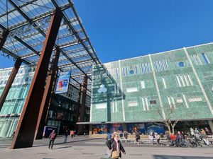 the entrance of the hall where Dunkin is at Dunkin' in Eindhoven