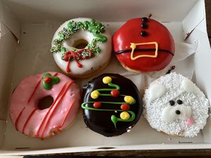 Christmas donuts 🎄 at Dunkin' in Goes