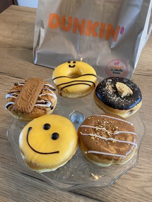 array of vegan donuts at Dunkin' in Roermond