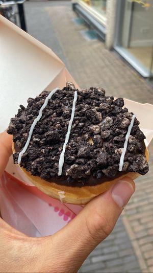 Chocolate Cream Oreo: very sweet but super fluffy and light!  at Dunkin' - Vredenburg in Utrecht