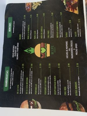 Aquí está el menú que manejan, para que puedan darse una idea de lo que pueden pedir  at Be Life Burgers - Cloud Kitchen in San Luis Potosi