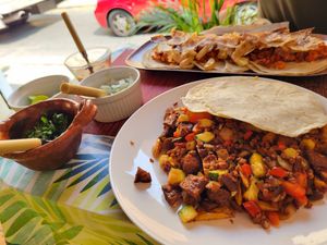 Great sauces and toppings! at HARI in Cuernavaca