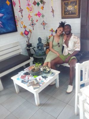 Couple that did my vegan tour. Second couple:) at Elixir Spot in Puerto Vallarta