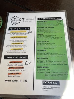 Menu  at Elixir Spot in Puerto Vallarta