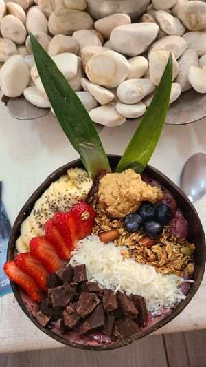 Acai bowl with "cacao bowl" toppings - my favorite 😋 at Elixir Spot in Puerto Vallarta
