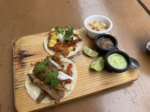 al pastor and fajitas tacos  at Elixir Spot in Puerto Vallarta