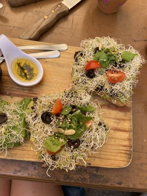 one order of mushroom toast  at Elixir Spot in Puerto Vallarta