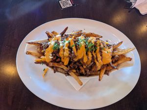 Burger poutine at Leopold's Tavern in Edmonton