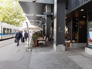 Outdoor seating at Coworking Lounge Tessinerplatz - Coffee Shop in Zurich
