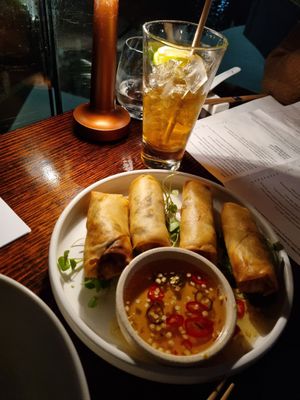 VEGAN SPRING ROLLS $18 at Madame Wu in Brisbane