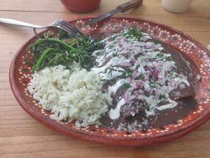 Enfrijoladas at Quilitl in Mexico City