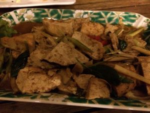 soy fish  at The Vegetarian in Phnom Penh