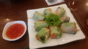 Fresh spring rolls  at The Vegetarian in Phnom Penh