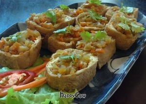 Golden bean curd at The Vegetarian in Phnom Penh