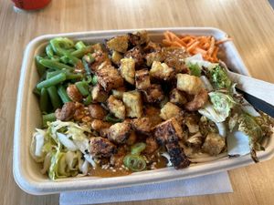 The Peanut Bowl with udon noodles. Large portions for a fair price.  at Jimmy Green in Eindhoven