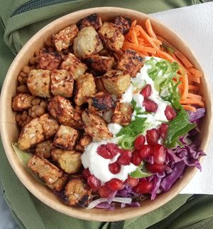 Persian style bowl with tempeh :) at Jimmy Green in Eindhoven