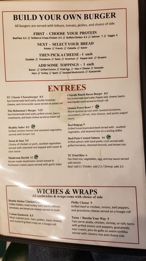 Menu at Turtle Cove  in Jinhae