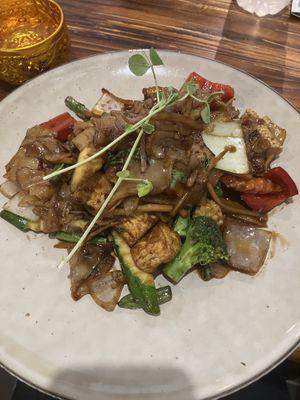 Drunken noodles  at Thai Recipes Picton in Picton