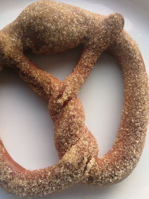 Cinnamon sugar pretzel at Twist N' Roll in Launceston