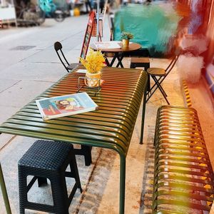 Outdoor seating at LA EAT 嚟食 in Outlying Islands