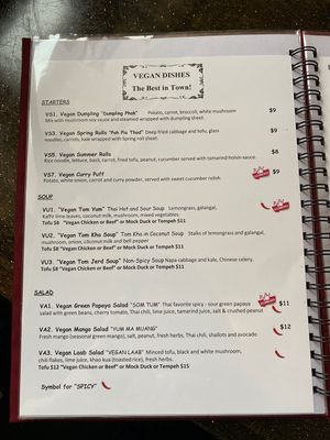 Vegan dishes at Thai Thani in Celebration