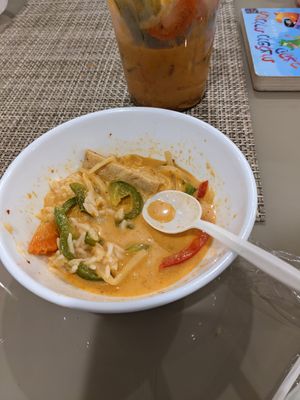 Vegan Chicken Red Curry at Thai Thani in Celebration