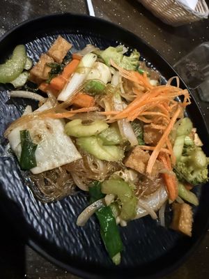 Pad woon sen with tofu.  #Veganuary at Thai Thani in Celebration