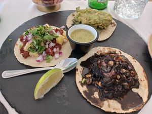 Vegan trío of tacos at El Rey in Altea