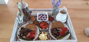 Luxury, vegan cooked breakfasts available on request. at Quinta Rio de Oliveira in Vila Cha Covas
